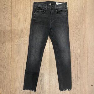 Rag and bone high rise ankle skinny jeans black wash